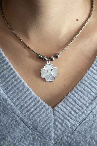 Klavertje vier Premium Stainless Steel clover ketting | zilverana | damesketting | collier