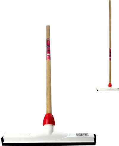Synx Tools 55cm Vloertrekker met steel 150 cm - Watertrekker - kunststof - Trekker - Dweilen/ Natuurrubber - vloerwisser - Vloermop/Vloerreiniger - Met Houten Steel 150cm