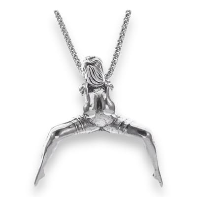 Bondage Dame Van Zilver - Bondage Vrouw Figuur Ketting