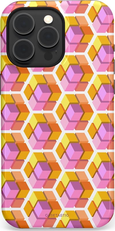Casetastic Hoesje Geschikt voor Apple iPhone 15 Pro Max Magsafe - Stijlvolle Beschermende Duo-layer Case - Pastel Hex Kunst