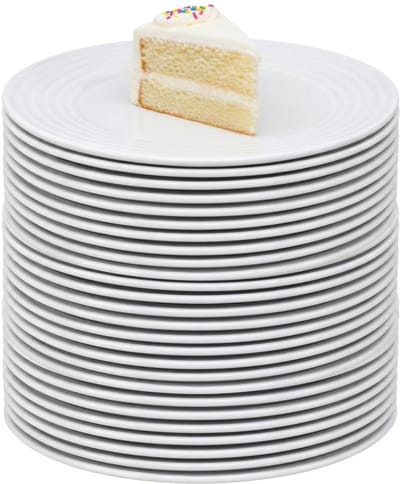 Cosy & Trendy Gebaksbordjes - 30x stuks - wit - glas - D19 cm - Kleine ronde bordjes - taart schoteltjes - dessert bordjes