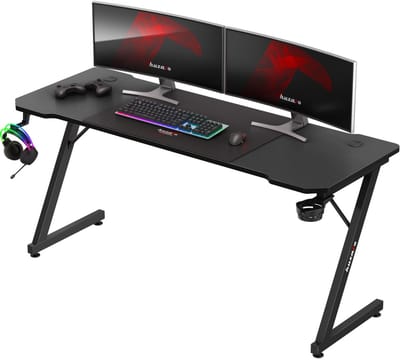 Huzaro Hero 4.8 Gaming Bureau - Computerbureau - Ergonomische Schrijftafel met Bekerhouder - Zwart