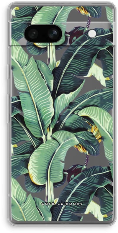 Case Company® - Hoesje geschikt voor Google Pixel 7A hoesje - Bananenbladeren - Soft Cover Telefoonhoesje - Bescherming aan alle Kanten en Schermrand