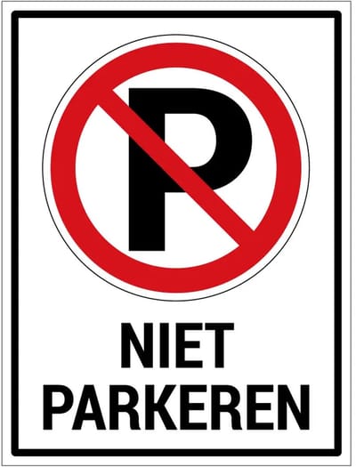 Niet parkeren bord met tekst | gecoat dibond materiaal | 60 x 45 cm