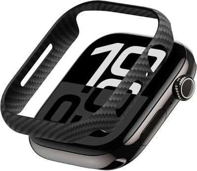 PITAKA Air Case Geschikt voor Apple Watch 11/10 42MM - Ultra Dun Hoesje - 600D Aramidevezels - Zwart/Grijs