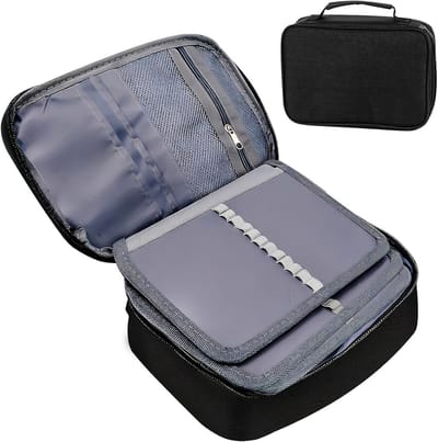 SnelShoppen - Grote Etui 72 Vakken, Etui met Verwijderbare Compartimenten, Draagbare Etui voor School, Kantoor en Reizen als Cosmetica Tas (Zwart)