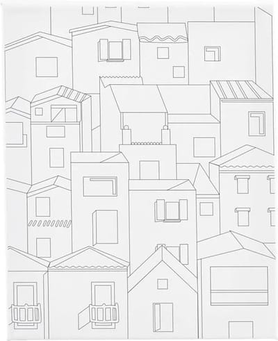 Creativ Company Schildercanvas met print Stad 24x30 cm