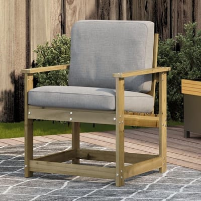 Houten Tuinstoel - Balkonstoel Terrasstoel - Buiten Ontspannen - Keteldruk Geïmpregneerd - 62 x 56 x 77 cm - Houtkleur