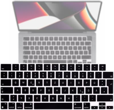 Lunso Geschikt voor MacBook Air 13 (2022-2026) / Air 15 / Pro 14 / Pro 16 (2021-2026) - Keyboard Cover (EU) QWERTY indeling - Zwart