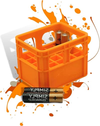 Batterij Opbergbox - Batterij Kistje - Batterijen Sorteren - Stapelbaar Ontwerp - Mini Formaat - Oranje