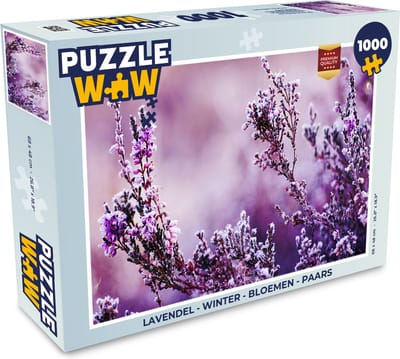 Puzzel Lavendel - Winter - Bloemen - Paars - Legpuzzel - Puzzel 1000 stukjes volwassenen