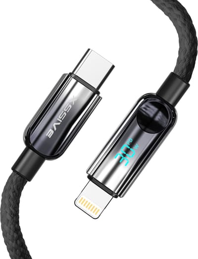Xssive Oplaadkabel met Digitale Display - Geschikt voor Apple Lightning naar USB-C Oplader Kabel - Geschikt voor oudere iPhone 14, 13, 12, 11, X en iPad series