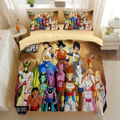Japanse Anime Dragon Ball Beddengoed Set Goku Super Saiyan Dekbedovertrek Kussensloop 2/3 stuks 3D Prints voor Tieners Dekbedovertrek 100x135cm-2pcs