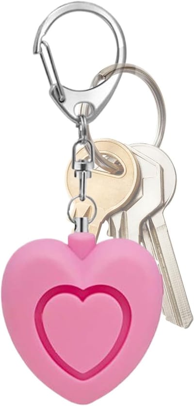 Sleutelhanger Alarm - Persoonlijk Veiligheidssignaal - Noodsituaties Melden - Ingebouwd LED Licht - 125dB Geluid - Roze Hartvorm