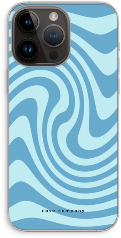 Case Company® - Hoesje geschikt voor iPhone 14 Pro Max hoesje - Swirl Blauw - Soft Cover Telefoonhoesje - Bescherming aan alle Kanten en Schermrand