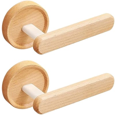 Cosensi- Gordijnhouders - 2 Stuks - Zelfklevend - Vintage Houten Haken - Wandbevestiging - Waterdicht - Lange Levensduur - Wandhaken