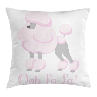 ABAKUHAUS Ooh La La Kussenhoes – Dubbelzijdig bedrukt 40x40 cm – Licht Mauve/Taupe