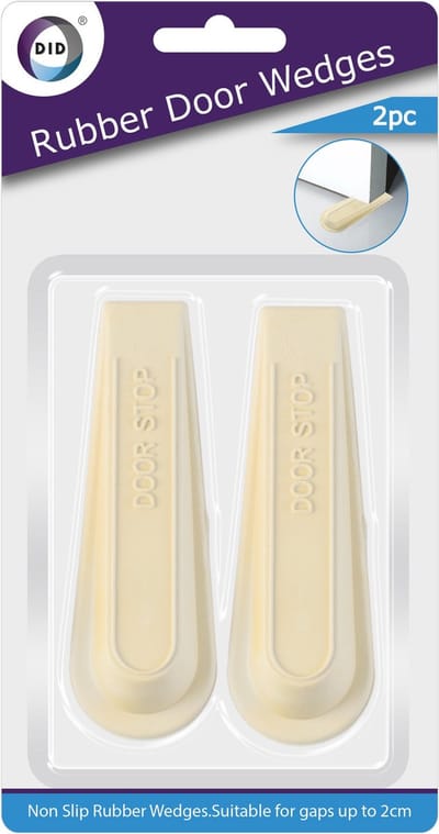 DID deurstoppers/deurwiggen - set van 2x stuks - wit - rubber - deurbuffer
