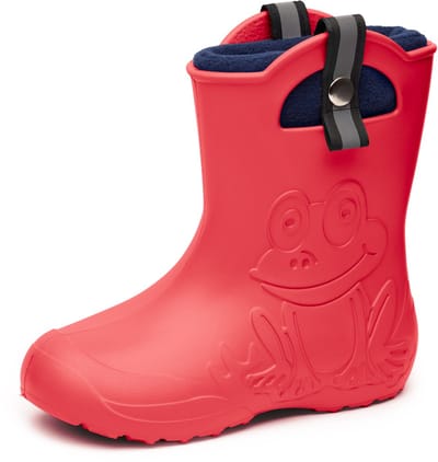Ladeheid Kinder Regenlaarzen – Lichtgewicht Rubberen – Laarzen – Thermovoering – Meisjes – Jongens – Antislip – Regenlaarzen – Kinder – Koraal – 22/23 – LA-CA-Frog245