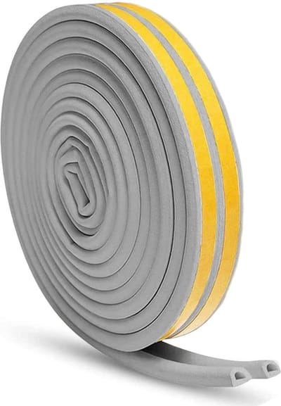 Simple Fix Tochtstrip - 500 cm x 9mm - Tochtstrips voor deuren - Tochtstopper - Tochtband - Tochtrol - Zelfklevend en Isolerend - D-profiel - Grijs