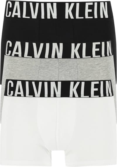 Calvin Klein Intense Power Cotton Trunks (3-pack) - heren boxers normale lengte - zwart - wit - grijs