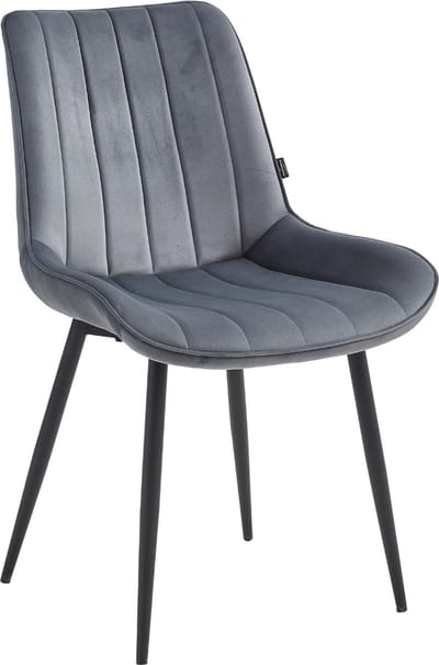 Colenis® - Verta Eetkamerstoel - Set Van 2 - Grijs - Fluweel - Velvet - Industrieel