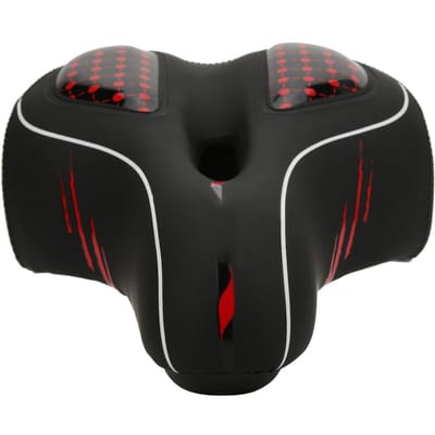 Fietszadel Zitting Grote Billen Zacht Siliconen Mountainbike Fietskussen met Veerbol Rood black