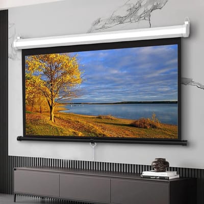 Projectiescherm Handmatig - Beamer Scherm - Thuisbioscoop Creëren - Kreukvrij Materiaal - 60 tot 72 inch - Wit