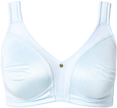 Ulla Popken - Dames - Minimizer-beha satijn kant zonder beugel - Blauw - Maat 115C