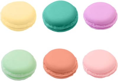 Mini opbergdozen voor macarons - 6 stuks, kleurrijke juwelendozen voor pillen, oorbellen en ringen