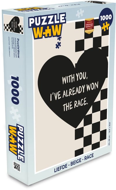 Puzzel Liefde - Beige - Race - Legpuzzel - Puzzel 1000 stukjes volwassenen