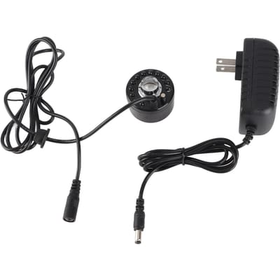 Zwart Aquarium 12 LED Verlichting Ultrasone Mistmaker Verstuiver Waterfontein Vijver Binnen Buiten Vissen