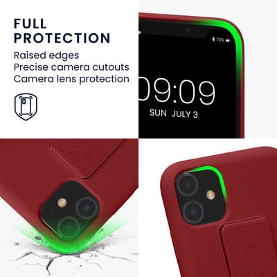 kwmobile back cover voor smartphone - geschikt voor Apple iPhone 11 - 1x beschermhoesje van kunststof - In rabarber rood