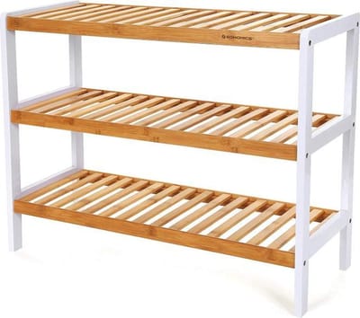 MIRA Home - Schoenenbank - Schoenenrek - Opbergrek - Bamboe - 3 planken - 55x26x70