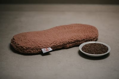 Loeiwarm Oos - Lijnzaadkussen Baby - Handgemaakt in Nederland - Pittenzak - Warmtekussen baby - Wasbare Hoes - Licht Bruin - Teddy Stof