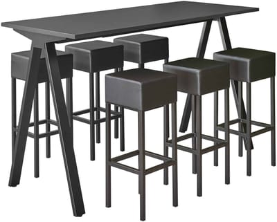 Bartafel Victory breed 140CM kleur frame Aluminium (RAL9006) kleur blad Havanna