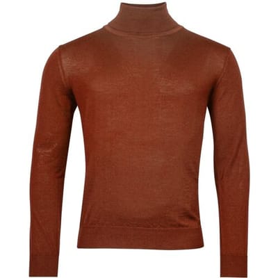 Baileys Trui Rollneck Merino Single Knit Stone Red / male
