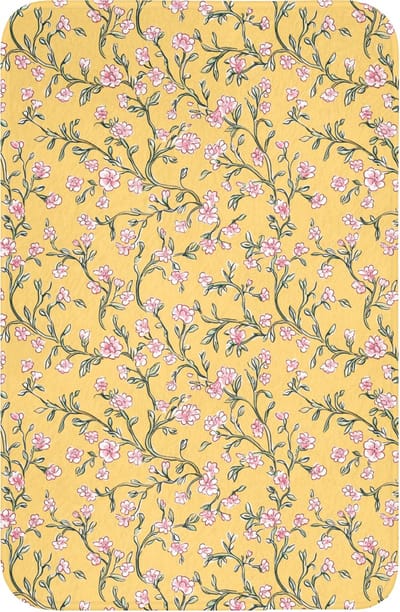 WC mat 40x60 cm - Antislip - Bloemen - Motief - Geel - Toiletmat - Vloermat - Douchemat - Toilet tapijt - Toiletmatten