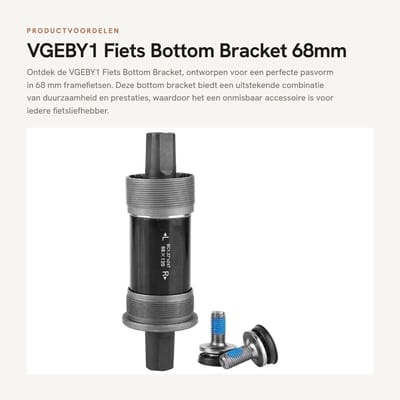 Dailygoods- Fietskrans - Duurzaam Onderdeel - Stalen Behuizing - Geschikt voor 68mm Frame - Hoogwaardige Prestaties - Eenvoudige Installatie