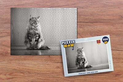 Puzzel Portret van een kat - Legpuzzel - Puzzel 500 stukjes