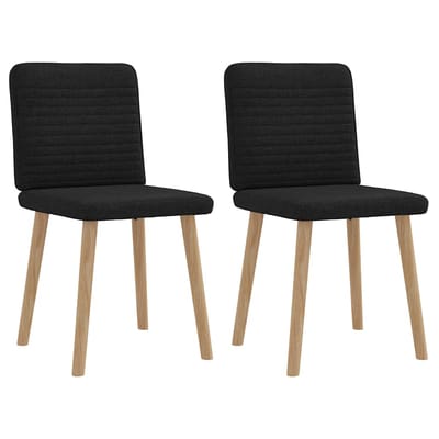 vidaXL - Eetkamerstoelen - 2 - st - stof - zwart