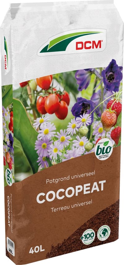 DCM Potgrond Cocopeat 40 L - Incl. 100 dagen voeding - Duurzame keuze - Toepasbaar in de biotuin - Kokos grond