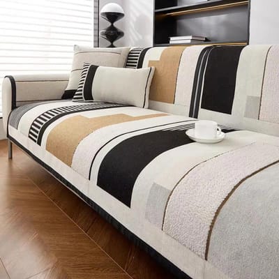 Housse de canapé antidérapante en laine d'agneau, couleur unie, moderne, en peluche épaisse, douce et lisse, pour salon, hiver 70x180cm