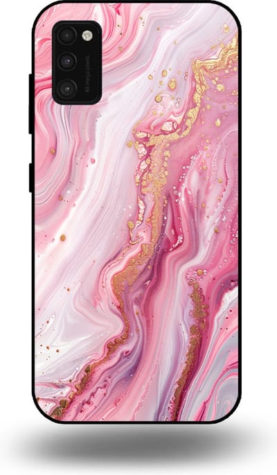 Smartphonica Telefoonhoesje geschikt voor Samsung Galaxy A41 met marmer opdruk - TPU backcover case marble design - Roze geschikt voor Samsung Galaxy A41