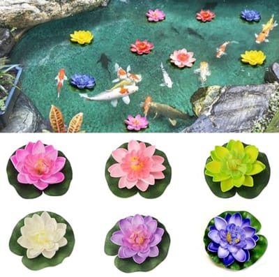 Drijvende Waterlelie en Kunstmatige Lotusbloem - Set van 6 voor Aquaria en Zwembaden