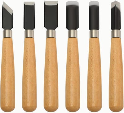 Set van 6 Houtbeitels voor Precisie Bewerking en Graveren