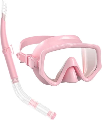 Snorkel Duikbril - Gezichtsbedekking - Watersport Ontdekking - Panoramisch Breed Zicht - 180 graden - Roze