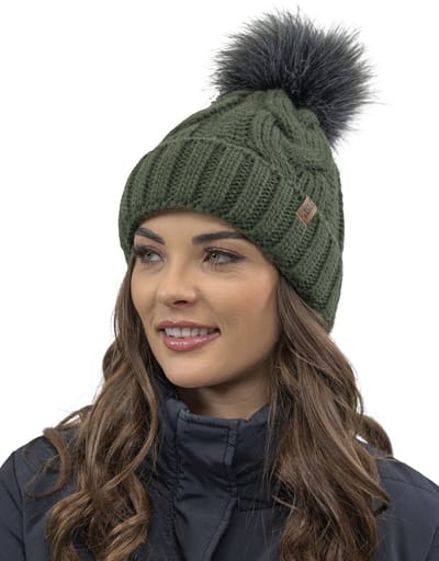 Vivisence muts met pompon die warmte en comfort combineert met een moderne look One size - groen
