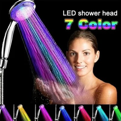 LED Douchekop met 7 Kleuren – Waterbesparende Regendouche Sproeier met Veranderende Lichten – Vervangende Douchekop voor Badkamer, Doucheaccessoires en Waterbesparing
