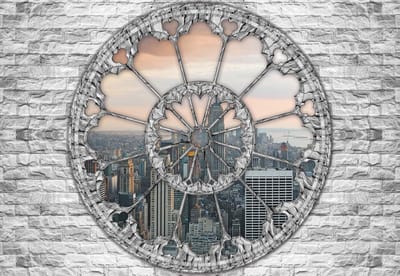 Fotobehang View New York Skyline Empire State | XL - 208cm x 146cm | 130g/m2 Vlies